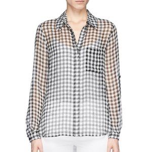 Diane von Furstenberg Lorelei Gingham Silk Blouse
